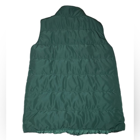 2 boys size 14 Super cozy Sherpa easy zip-up puffer vest Camo green blue GUC - Picture 3 of 8